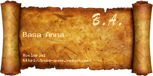 Basa Anna névjegykártya
