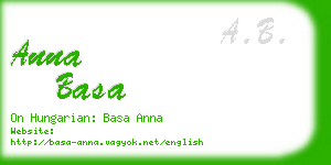 anna basa business card